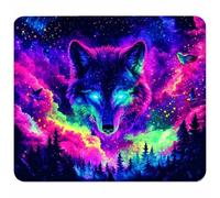 Color Small Mouse Mat 230x180x3mm, Gaming Mouse Pad with Non-Slip Rubber Base, Desk Mat with Stitched Edge, Waterproof Wear-Resistant, Mousepad for Gaming Accessories and Desk Accessories, Wolf 0-2383