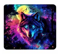 Color Small Mouse Mat 230x180x3mm, Gaming Mouse Pad with Non-Slip Rubber Base, Desk Mat with Stitched Edge, Waterproof Wear-Resistant, Mousepad for Gaming Accessories and Desk Accessories, Wolf 8-2341