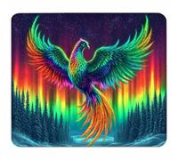 Color Small Mouse Mat 260x220x3mm, Gaming Mouse Pad with Non-Slip Rubber Base, Desk Mat with Stitched Edge, Waterproof Wear-Resistant, Mousepad for Gaming Accessories, Gifts for Men, Phoenix 5-4996
