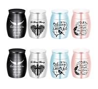 Color Small Urns for Ashes - Set of 8, Aluminium Mini Keepsake Urns for Human/Pet Cremation, Memorial Ashes Holder (8Pcs)