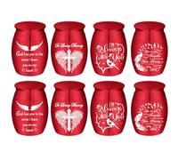 Color Small Urns for Ashes - Set of 8，Aluminium Mini Urns, Cremation Urns for Human/Pet Ashes, Ashes Holder, Small Keepsake urns-Memorial Urn (8Pcs-Red)