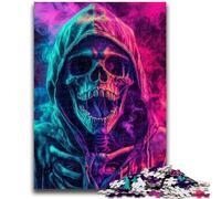 Color Smoke Skull Jigsaw Puzzles for Teenagers 1000 Piece,Stress Reliever Difficult Challenge Suitable for Desktop Decoration (50x75cm)