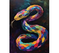 Color Snake Painting by Numbers for Adults, DIY Canvas Paint by Numbers for Children Kits, With Paint Brushes Acrylic Pigment Drawing Paintwork, Hobbies for Adults Women Room Decoration 45x60cm q-537