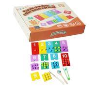 Color Sorting Games - Maternal Math Pinch Bead Game - Wooden Color Sorting Set | For Boys And Girls 3+ - Home, Nursery, Kindergarten, Birthday Party, Meeting