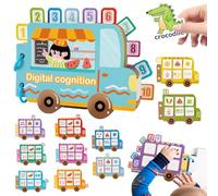 Color Sorting Quiet Paste Book, Digital Cognition Busy Book, Workbook Activity Binder, Toddler Sticker Activity Book, Montessori Preschool Learning Activity Board Gift for Toddlers, Kids (Blue)