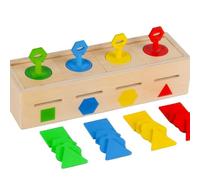 Color Sorting Sensory Toys - 8.66x2.76x1.97 Inc Wooden Preschool Educational Set | Color Shape Sorting Lock Box Developmental Sensory Game For Daycare Centers Homeschool Travel Entertainment Birthday