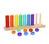 Color Sorting Stacking Game Fun Bright 7 Colors Educational Play for Kids Ages 3+ Solid Wood 71 Pieces (1pc)