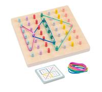 Color Sorting Toy - 15.7Cm Wooden Peg Board Game, Educational Puzzle Set, Stacking Learning Activity With Bright Colors And Smooth Durable Build Design | Interactive Play Use For Boys Girls Home Class