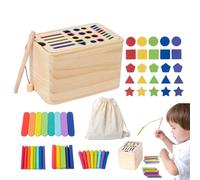 Color Sorting Toy, Educational Matching Game, Wooden Set for Children Learning, Sensory Shape Recognition Detail, Fine Motor Skills Activity, Boys Girls Development Play