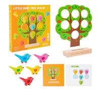 Color Sorting Toy, Wooden Bird Game, 22.7/22.7/3 Inch, Shape Recognition Activity, Early Learning Set, Creativity Logic Booster for Skill Building, Home Classroom Play, Multicolor