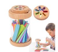 Color Sorting Toy - Wooden Learning Puzzle, 2 in 1 Fine Motor Skills Developmental Game for, Object Permanence Cause Effect Sensory Toy | Educational Gift for Boys Girls