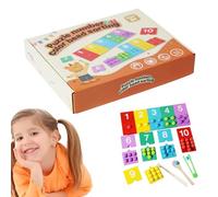 Color Sorting Toys - Clip Bead Math Educational Learning Activities - Wooden Fine Motor Sorting Set | for Boys Girls Ages 3+ Home Nursery Preschool Birthday Party Family Gathering