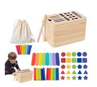 Color Sorting Toys | Educational Sensory Matching Games,Wooden Preschool Educational Color Recognition Shape Sorter for Kids Aged 6-18 Months
