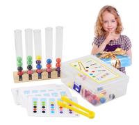 Color Sorting Toys For Kids - Matching Clips Set Kids Wooden Test Tube Learning Toys | Sturdy Texture Educational Outdoor Play Home Class Travel Activity Early Learning Aids