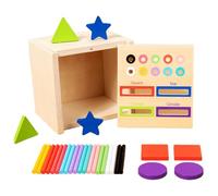Color Sorting Toys | Wooden Interactive Matching Toy - Toddler Educational Game - for Kids Classroom Homeschool Kindergarten Preschool Tutoring Travel Birthday Christmas