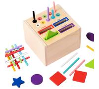 Color Sorting Toys | Wooden Interactive Matching Toy | Toddler Educational Game | for Kids Homeschool Kindergarten Preschool Tutoring Travel Birthday Christmas Stocking Stuffer Playroom
