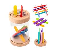 Color Sorting Toys - Wooden Sensory Cup Set, todler Matching Game Kit, montesori Learning Activity Toy | Fine Motor Skill Counting Exercise Indoor Play Preschool Education Usage BoysAges 1 2