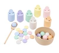 Color Sorting Toys, Wooden Sensory Sorting Game Set, Educational Rainbow Ball and Cup Stem Kit, Adorable Preschool Learning Toy, Fine Motor Skill Activity for Kids and Ages 3+