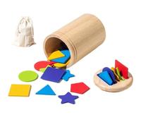 Color Sorting Toys, Wooden Shapes, Motor Skills Color Recognition Educational Game Compact Interactive Play Portable, Kids Sorting Activity for Boys Girls Home Entertainment, 4.33x2.76x2.76Inches