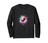 Color Splash Dance Silhouette Long Sleeve T-Shirt