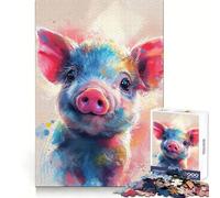 Color Splash Piglet Jigsaw for Teenagers1000 Pieces Think Sharper Stress Free Home Fun Christmas Idea (38x26cm)