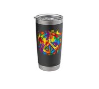Color Splatter Peace Symbol Stainless Steel Insulated Tumbler