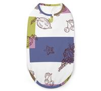 Color Square Fruit Line Repeating Pattern Cute Cartoon Full Printed Dog Clothes Sleeveless Dog Shirt Tank Top Stylish Pet Vest Tees L
