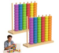 Color Stack Game, Color Stack Challenge Game Ring Stacking Puzzle, Speed Matching Strategy Competition for 2 Players, Tabletop Party Brain Teaser with Racks (Color 2Set)