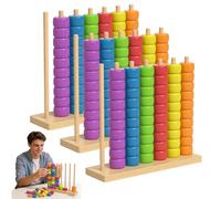 Color Stack Game, Color Stack Challenge Game Ring Stacking Puzzle, Speed Matching Strategy Competition for 2 Players, Tabletop Party Brain Teaser with Racks (Color 3Set)