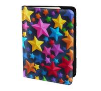 color stars Print Passport Holder for Travel,Wallet Case RFID Blocking Leather Card Slot Protector