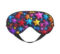 Color Stars Print Silk Like Sleep Eye Mask Comfortable Blindfold Adjustable Soft Eye mask for Sleep