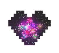 color stars Printed Jigsaw Puzzle 10.8x12.8 CM, Heart-Shaped Puzzle Challenging Game for Adults, Fun Decorative Wall Decor