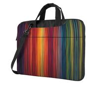 Color straight lines Printed Laptop Crossbody Bag Crossbody Briefcase Easy To Use When Traveling For Business, Black, 13 inch