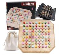 Color Sudoku, Sudoku Board, Wooden Sudok U Board Game for Early Education Logical Thinking, 48 Progressive Puzzles with Solutions (hard)