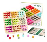 Color Sudoku, Sudoku Board, Wooden Sudok u Board Game for Early Education Logical Thinking, Building Confidence in Problem-Solving from Age 3+ (easy)