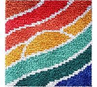 Color Sun Small Size Mini Cartoon Latch Hook Kits Rug Mat DIY Cushion Cushion Making Crochet Hooking Mat Making Kits Color Pattern Christmas Decoration Crochet Kits 30x30cm
