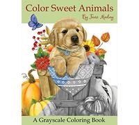 Color Sweet Animals: A Grayscale Coloring Book