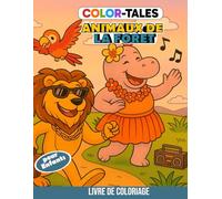 Color-Tales Animaux de la Jungle - livre de coloriage archi-génial: une petite histoire qui se dévoile page après page avec 56 superbes dessins à colorier | Âge de 4 à 10 ans | V. F.
