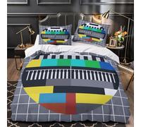 Color test pattern 3D Print Comforter Cover 3-Piece Premium Microfibre Stain-Resistant Modern digital Quilt Cover 2 Pillow Shams Zippered Closure Bed Ensemble Family & Guests Single（140x200cm）