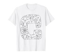 Color the Mandala Letter C and Paint it Yourself Value Graphic T-Shirt, Men, White, L