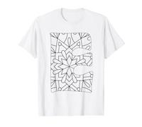 Color the Mandala Letter E and Paint it Yourself Value Graphic T-Shirt, Men, White, XL