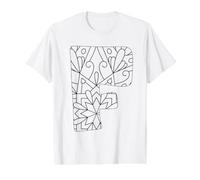 Color the Mandala Letter F and Paint it Yourself Value Graphic T-Shirt, Men, White, XL