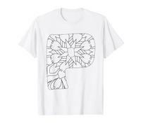 Color the Mandala Letter P and Paint it Yourself Value Graphic T-Shirt, Men, White, M