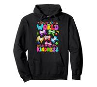 Color the World with Kindness Bows Crayons Teacher Kids Pullover Hoodie