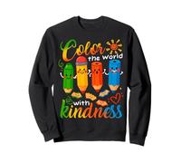Color The World With Kindness Crayons Teacher Back To School Sweatshirt