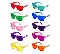Color Therapy Glasses 10-Pack Chakra Glasses Chromotherapy Glasses Light Therapy, Assorted, One Size Fits All
