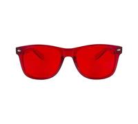 Color Therapy Glasses - Chromotherapy Tinted Lens Glasses, Scratch-Resistant Lenses with Premium Frames (Red)