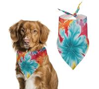 Color Tie Dye Dog Bandana Triangle Dog Scarf Washable Polyester Dog Bibs Cute Pet Bandana for Medium Large Dogs Puppy and Cats