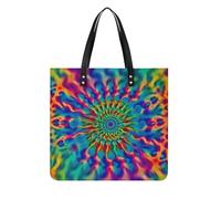 Color Tie-dye Tote Bag for Women PU Leather Shoulder Bags Designer Purses And Handbags Weekender Bag