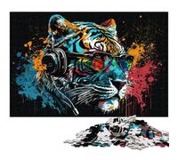 Color Tiger Adult Jigsaw Puzzles 1000 Pieces Wooden Puzzles Brain Teaser Game for Teenagers, Perfect 50x75CM/19.68x29.52inch